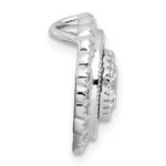 Sterling Silver Rhodium-plated Polished Blue & White CZ Round Chain Slide - Product Photo