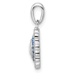 Sterling Silver Rhodium-plated Polished Blue & White CZ Pendant - Product Photo