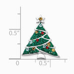 Sterling Silver Rhodium-plated Crystal Christmas Tree Pin - Product Photo
