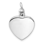 Sterling Silver Rh-plated Enamel Heart with Paw Print Ash Holder Pendant - Product Photo