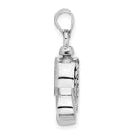 Sterling Silver Rhodium-plated Enamel Heart with Paw Prints Pendant - Product Photo