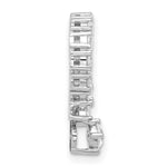 Sterling Silver Rhod-plated CZ Circle Chain Slide Pendant - Product Photo