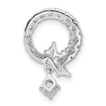 Sterling Silver Rhod-plated CZ Circle Chain Slide Pendant - Product Photo