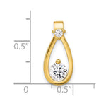 Sterling Silver Gold-tone with CZ Teardrop Shape Chain Slide - Product Photo