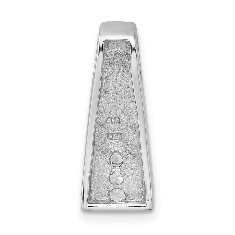 Sterling Silver Rhodium-plated CZ Chain Slide Pendant - Product Photo