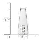 Sterling Silver Rhodium-plated CZ Chain Slide Pendant - Product Photo
