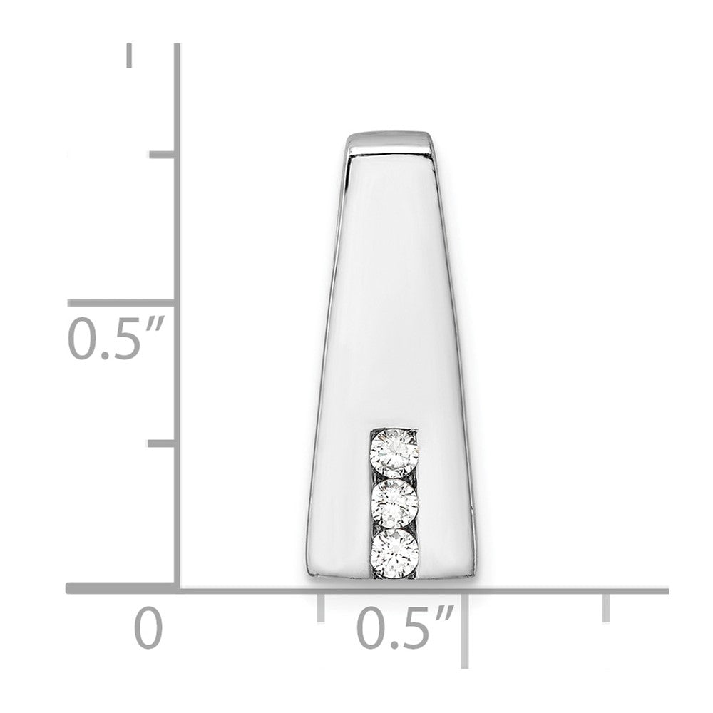 Sterling Silver Rhodium-plated CZ Chain Slide Pendant - Product Photo