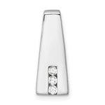 Sterling Silver Rhodium-plated CZ Chain Slide Pendant - Product Photo