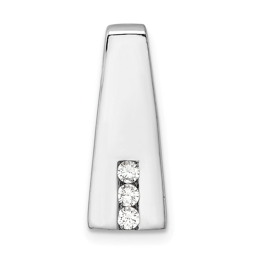 Sterling Silver Rhodium-plated CZ Chain Slide Pendant - Product Photo