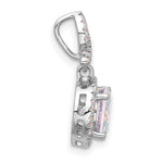 Sterling Silver Rhodium-plated Iridescent CZ Pendant - Product Photo