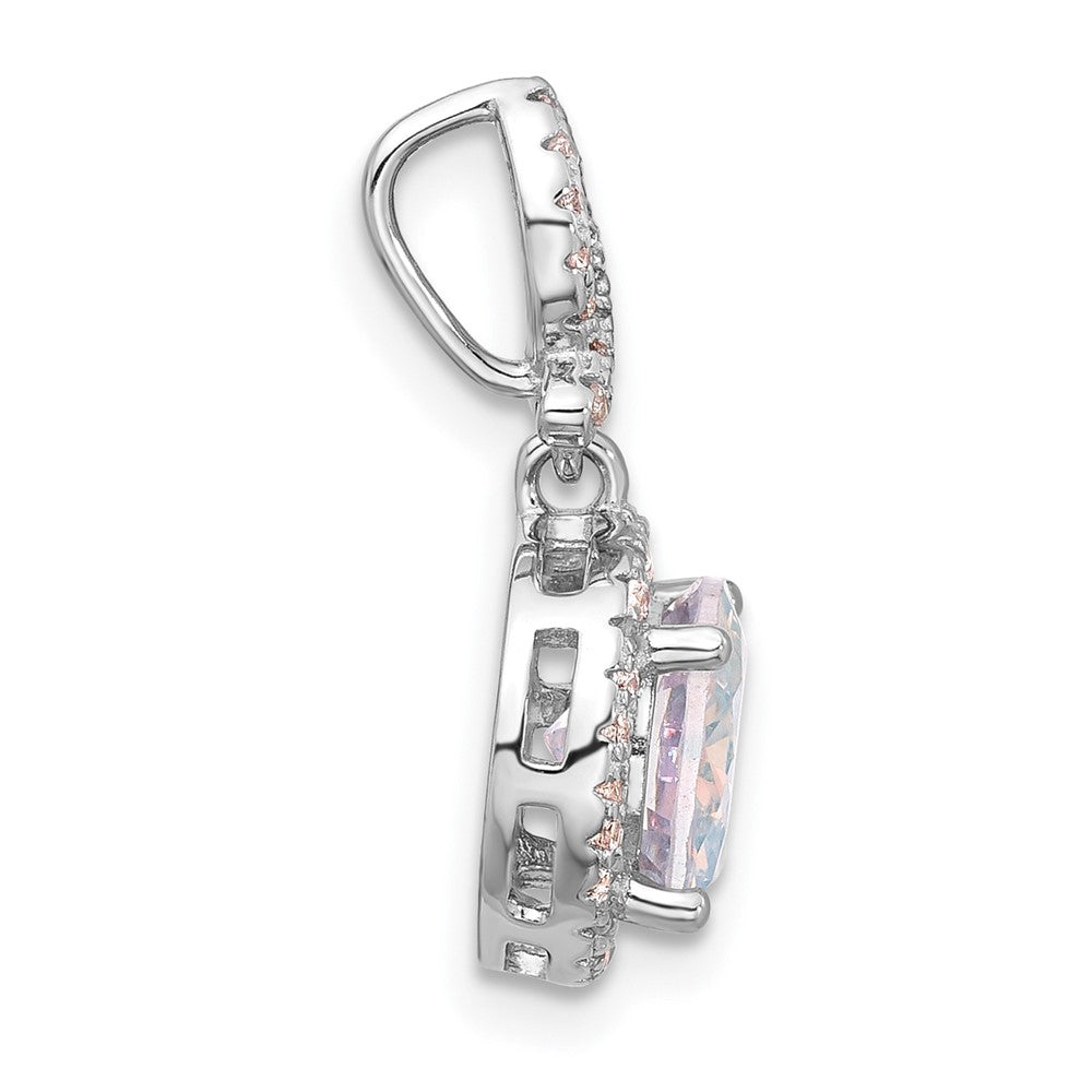 Sterling Silver Rhodium-plated Iridescent CZ Pendant - Product Photo