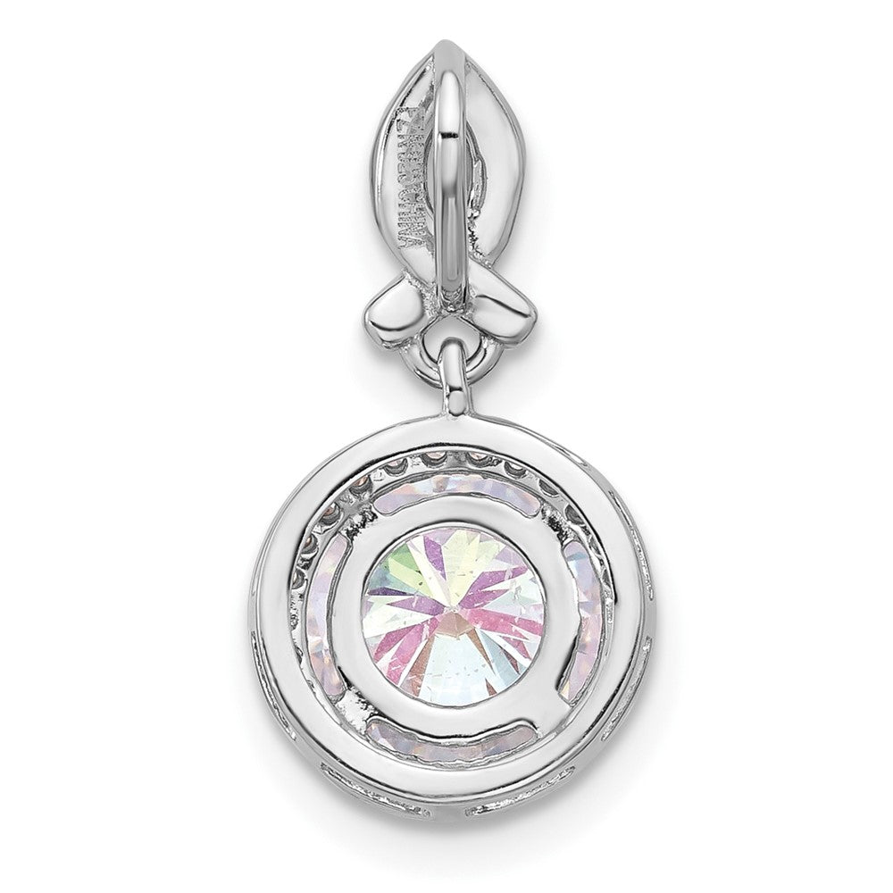 Sterling Silver Rhodium-plated Iridescent CZ Pendant - Product Photo