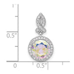 Sterling Silver Rhodium-plated Iridescent CZ Pendant - Product Photo
