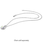 Sterling Silver Rhodium-plated Iridescent CZ Pendant - Product Photo