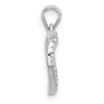 Sterling Silver Rhodium-plated CZ Heart Pendant - Product Photo