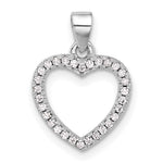 Sterling Silver Rhodium-plated CZ Heart Pendant - Product Photo