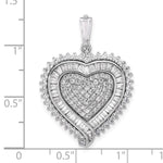 Sterling Silver Rhodium-plated CZ Heart Pendant - Product Photo