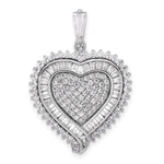 Sterling Silver Rhodium-plated CZ Heart Pendant - Product Photo