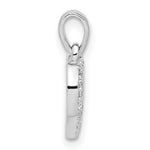 Sterling Silver Rhodium-plated Polished and CZ Pave Heart Pendant - Product Photo
