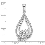 Pure Fire Sterling Silver Rhodium-plated Fancy CZ Drop Pendant - Product Photo