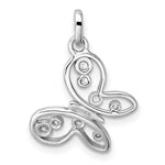Sterling Silver Rhodium-plated CZ Butterfly Pendant - Product Photo