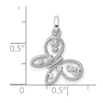 Sterling Silver Rhodium-plated CZ Butterfly Pendant - Product Photo