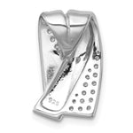 Sterling Silver Rhodium-plated Polished Fancy CZ Chain Slide Pendant - Product Photo