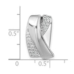 Sterling Silver Rhodium-plated Polished Fancy CZ Chain Slide Pendant - Product Photo