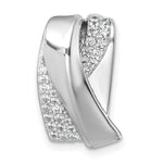 Sterling Silver Rhodium-plated Polished Fancy CZ Chain Slide Pendant - Product Photo