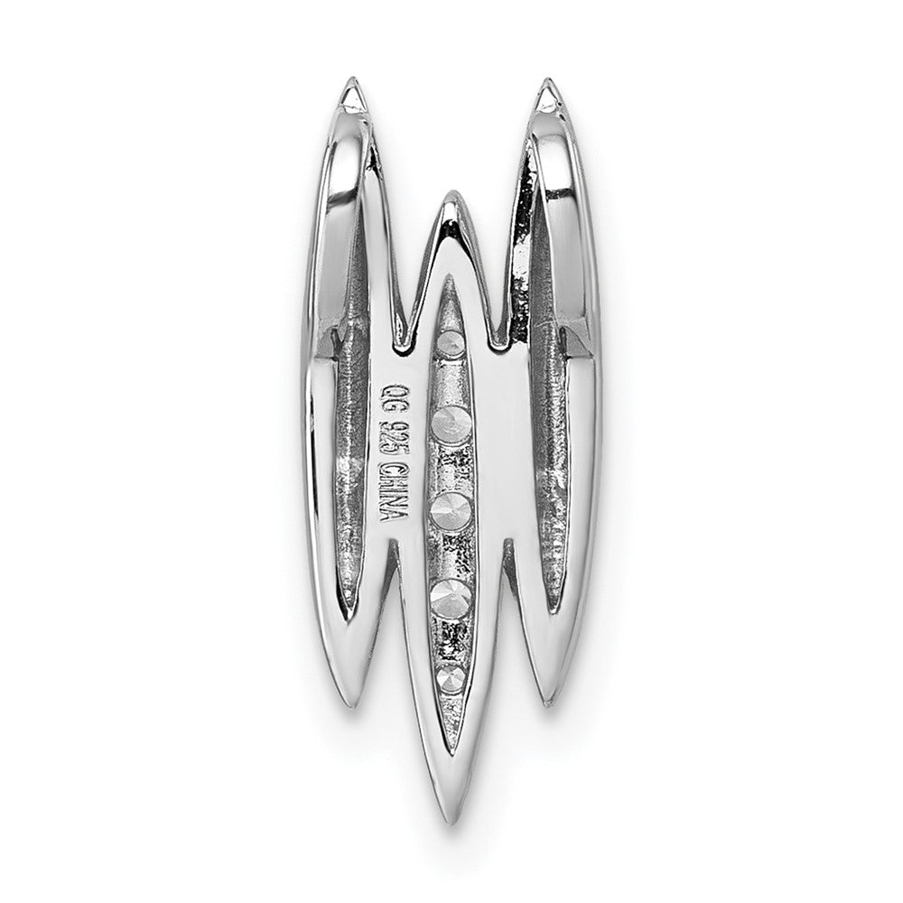 Sterling Silver Rhodium-plated CZ Chain Slide Pendant - Product Photo