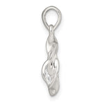 Sterling Silver Polished CZ Twisted Circle Pendant - Product Photo