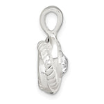 Sterling Silver Polished and Textured CZ Knot Pendant - Product Photo