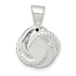 Sterling Silver Polished and Textured CZ Knot Pendant - Product Photo