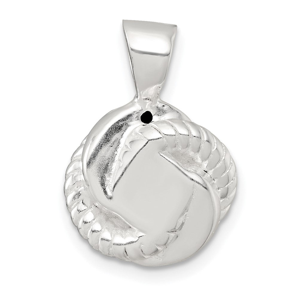 Sterling Silver Polished and Textured CZ Knot Pendant - Product Photo