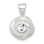 Sterling Silver Polished and Textured CZ Knot Pendant - Product Photo