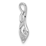 Sterling Silver Rhodium-plated Vibrant CZ Open Teardrop Pendant - Product Photo