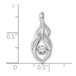Sterling Silver Rhodium-plated Vibrant CZ Open Teardrop Pendant - Product Photo