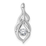 Sterling Silver Rhodium-plated Vibrant CZ Open Teardrop Pendant - Product Photo