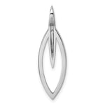 Sterling Silver Rhodium-plated CZ Oval Pendant - Product Photo