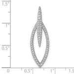 Sterling Silver Rhodium-plated CZ Oval Pendant - Product Photo