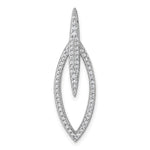 Sterling Silver Rhodium-plated CZ Oval Pendant - Product Photo