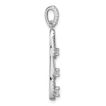 Sterling Silver Rhodium-plated CZ Dangle Pendant - Product Photo