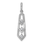 Sterling Silver Rhodium-plated CZ 3 Pointed Pendant - Product Photo