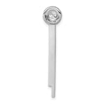 Sterling Silver Rhodium-plated CZ Dangle Bar Chain Slide Pendant - Product Photo