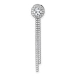 Sterling Silver Rhodium-plated CZ Dangle Bar Chain Slide Pendant - Product Photo