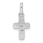 Sterling Silver Rhodium-plated Children's Enamel Blue Cross Pendant - Product Photo