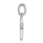 Sterling Silver Rhodium-plated Children's Enamel Pink Cross Pendant - Product Photo