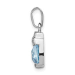 Sterling Silver Rhodium-plated Blue CZ Pendant - Product Photo