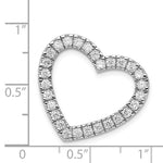 Sterling Silver Rhodium-plated CZ Heart Slide Pendant - Product Photo