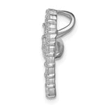 Sterling Silver Rhodium-plated CZ Heart Pendant - Product Photo